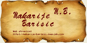 Makarije Barišić vizit kartica